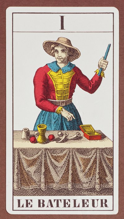 I The Magician, Seven Tarot Cards from Different Packs by Unbekannt Unbekannt